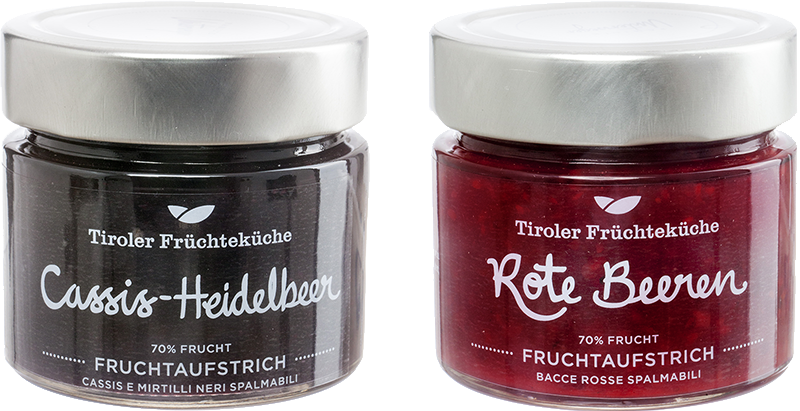 New to the range! Red berries and Cassis-Blueberry fruit spread